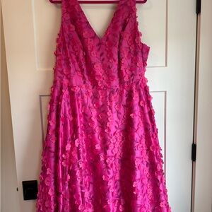 Eliza J Pink Floral Midi Dress